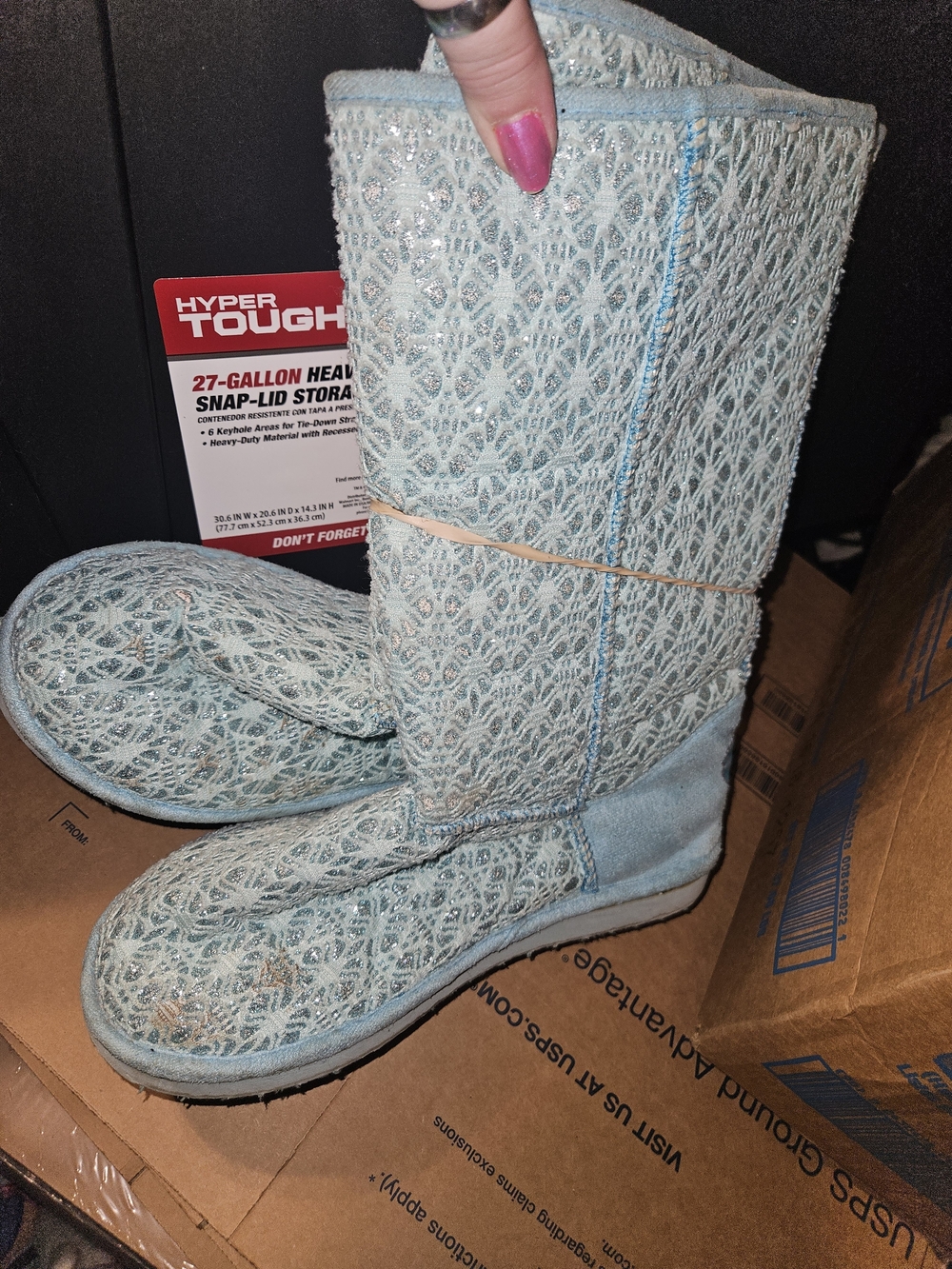 Hype Light Blue Lace-Up Style Winter Boots